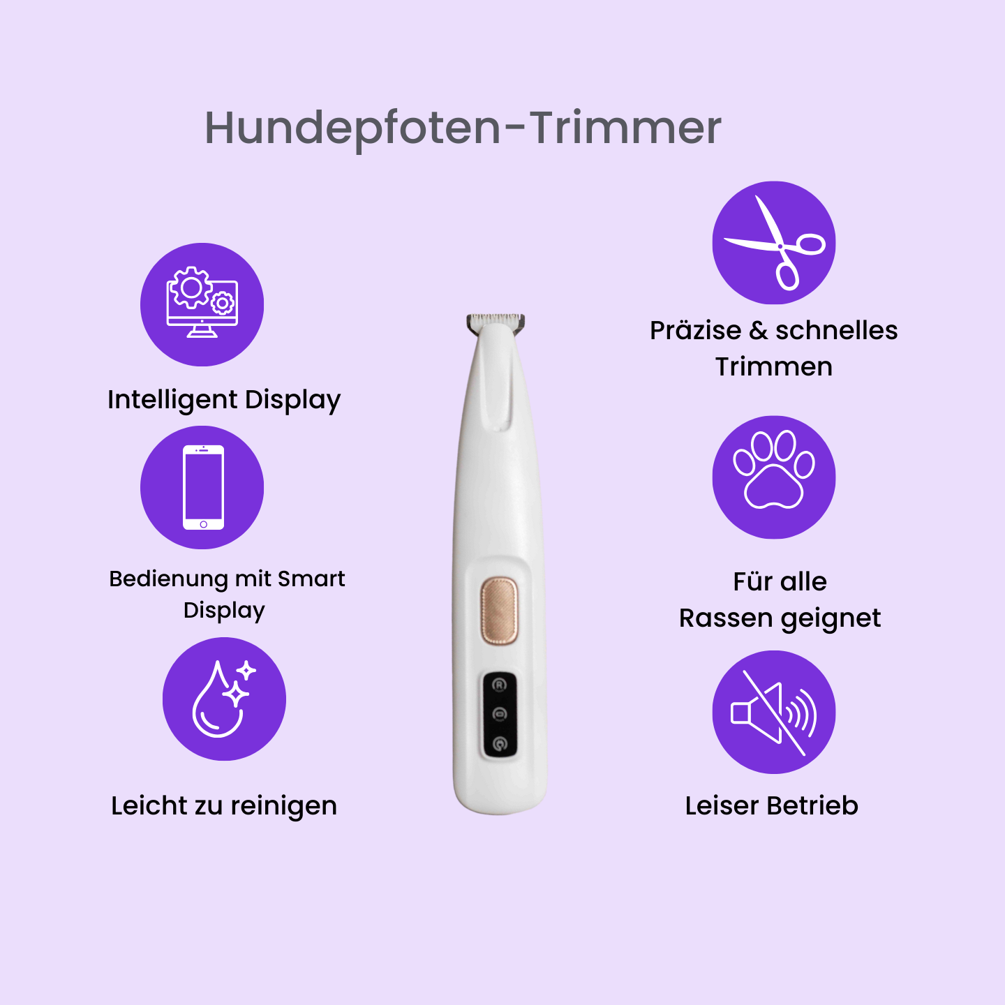 Professioneller Hundepfoten-Trimmer mit LED-Licht!