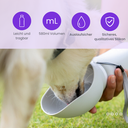 Die faltbare Hundetrinkflasche für unterwegs